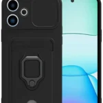 Uray store Xiaomi Redmi 13 4G Kılıf Zuma Kartvizitli Yüzüklü Silikon - Siyah