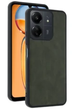 Uray store Xiaomi Redmi 13C Kılıf Aras Deri Kapak - Açık Yeşil