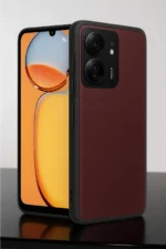Uray store Xiaomi Redmi 13C Kılıf Aras Deri Kapak - Bordo - Görsel 2