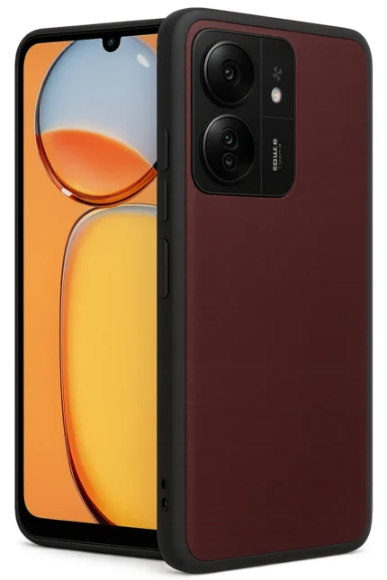 Uray store Xiaomi Redmi 13C Kılıf Aras Deri Kapak - Bordo