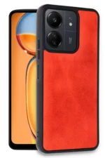 Uray store Xiaomi Redmi 13C Kılıf Aras Deri Kapak - Kırmızı - Görsel 2