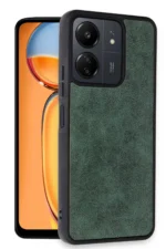 Uray store Xiaomi Redmi 13C Kılıf Aras Deri Kapak - Koyu Yeşil - Görsel 2