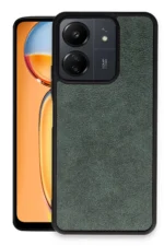 Uray store Xiaomi Redmi 13C Kılıf Aras Deri Kapak - Koyu Yeşil
