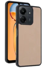 Uray store Xiaomi Redmi 13C Kılıf Aras Deri Kapak - Pudra