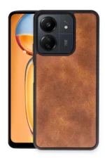 Uray store Xiaomi Redmi 13C Kılıf Aras Deri Kapak - Taba