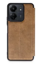 Uray store Xiaomi Redmi 13C Kılıf Flip Cover - Taba
