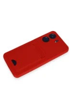 Uray store Xiaomi Redmi 13C Kılıf Kelvin Kartvizitli Silikon - Kırmızı - Görsel 4