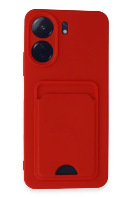 Uray store Xiaomi Redmi 13C Kılıf Kelvin Kartvizitli Silikon - Kırmızı