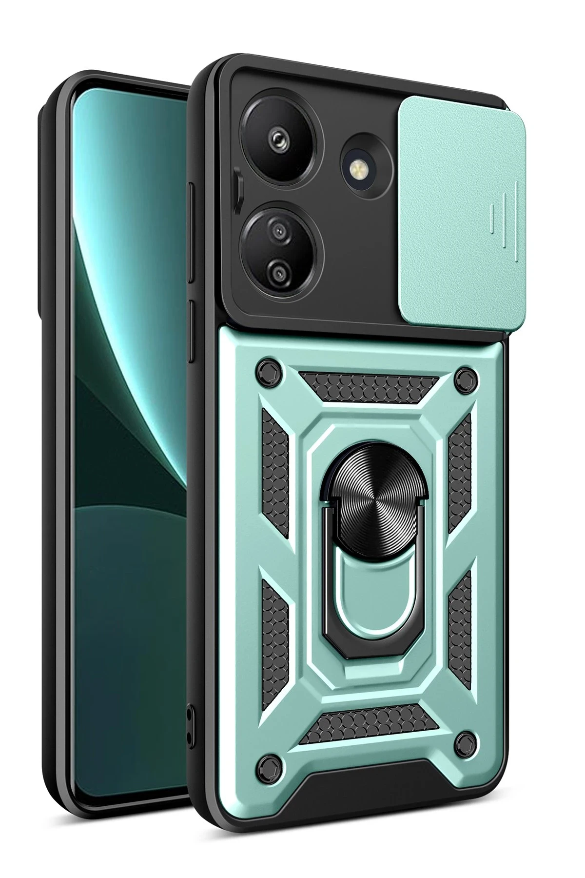 newface-xiaomi-redmi-13c-kilif-pars-lens-yuzuklu-silikon-yesil-default Uray store Xiaomi Redmi 13C Kılıf Pars Lens Yüzüklü Silikon - Yeşil - Görsel 1