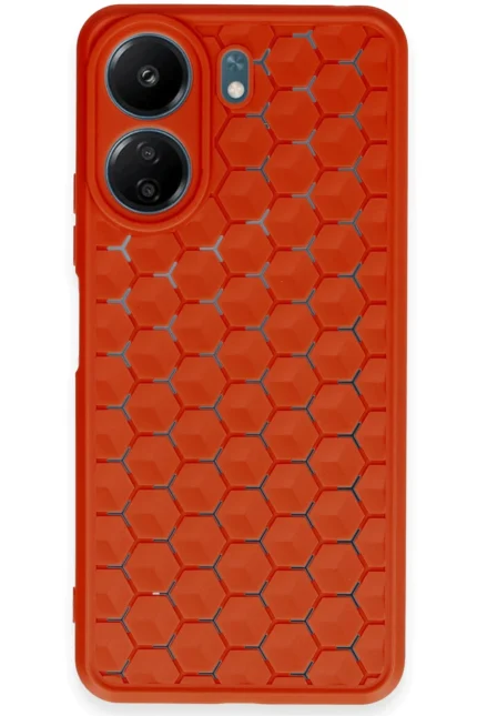 Uray store Xiaomi Redmi 13C Kılıf Petek Silikon Kapak - Kırmızı