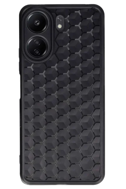 Uray store Xiaomi Redmi 13C Kılıf Petek Silikon Kapak - Siyah