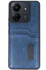 Uray store Xiaomi Redmi 13C Kılıf Sara Kartvizitli Deri Kılıf - Lacivert - Görsel 2