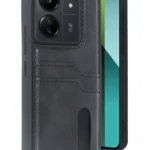 Uray store Xiaomi Redmi 13C Kılıf Sara Kartvizitli Deri Kılıf - Siyah