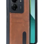 Uray store Xiaomi Redmi 13C Kılıf Sara Kartvizitli Deri Kılıf - Taba