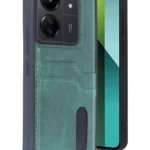 Uray store Xiaomi Redmi 13C Kılıf Sara Kartvizitli Deri Kılıf - Koyu Yeşil