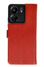 Uray store Xiaomi Redmi 13C Kılıf Trend S Plus Kapaklı Kılıf - Kırmızı