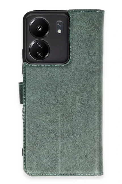 Uray store Xiaomi Redmi 13C Kılıf Trend S Plus Kapaklı Kılıf - Yeşil