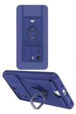 Uray store Xiaomi Redmi 13C Kılıf Zuma Kartvizitli Yüzüklü Silikon - Lacivert - Görsel 2
