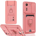 Uray store Xiaomi Redmi 13C Kılıf Zuma Kartvizitli Yüzüklü Silikon - Pembe