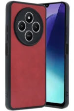 Uray store Xiaomi Redmi 14C Kılıf Aras Deri Kapak - Kırmızı