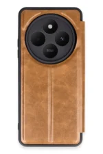 Uray store Xiaomi Redmi 14C Kılıf Flip Cover - Taba