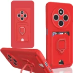 Uray store Xiaomi Redmi 14C Kılıf Zuma Kartvizitli Yüzüklü Silikon - Kırmızı