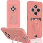 Uray store Xiaomi Redmi 14C Kılıf Zuma Kartvizitli Yüzüklü Silikon - Pembe