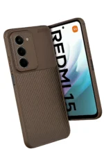 Uray store Xiaomi Redmi 15 4G Auto Focus Karbon Kapak - Kahverengi - Görsel 3