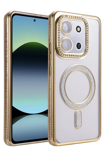 Uray store Xiaomi Redmi 15C 4G Joke Simli Magneticsafe Kılıf - Gold