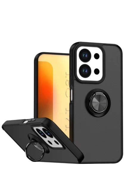 Uray store Xiaomi Redmi 15C 4G Montreal Yüzüklü Silikon Kapak - Siyah