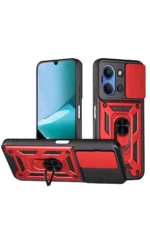 Uray store Xiaomi Redmi 15C 4G Pars Lens Yüzüklü Silikon - Kırmızı