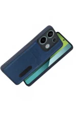 Uray store Xiaomi Redmi 15C 4G Sara Kartvizitli Deri Kılıf - Lacivert - Görsel 2