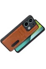 Uray store Xiaomi Redmi 15C 4G Sara Kartvizitli Deri Kılıf - Taba - Görsel 2