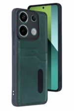 Uray store Xiaomi Redmi 15C 4G Sara Kartvizitli Deri Kılıf - Yeşil