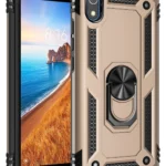 Uray store Xiaomi Redmi 7A Kılıf Sofya Yüzüklü Silikon Kapak - Gold