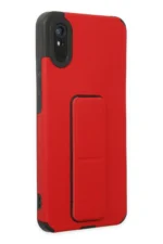 Uray store Xiaomi Redmi 9A Kılıf Mega Standlı Silikon - Kırmızı - Görsel 2