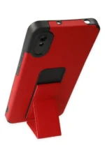 Uray store Xiaomi Redmi 9A Kılıf Mega Standlı Silikon - Kırmızı - Görsel 3