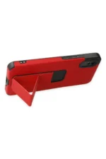 Uray store Xiaomi Redmi 9A Kılıf Mega Standlı Silikon - Kırmızı - Görsel 4