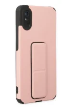 Uray store Xiaomi Redmi 9A Kılıf Mega Standlı Silikon - Pudra - Görsel 2