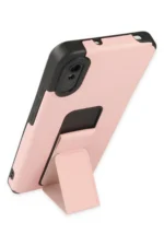 Uray store Xiaomi Redmi 9A Kılıf Mega Standlı Silikon - Pudra - Görsel 3