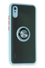 Uray store Xiaomi Redmi 9A Kılıf Montreal Yüzüklü Silikon Kapak - Buz Mavi - Görsel 2