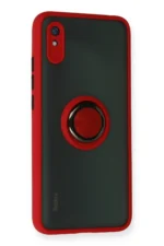 Uray store Xiaomi Redmi 9A Kılıf Montreal Yüzüklü Silikon Kapak - Kırmızı - Görsel 2