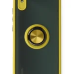 Uray store Xiaomi Redmi 9A Kılıf Montreal Yüzüklü Silikon Kapak - Sarı