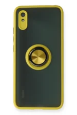 Uray store Xiaomi Redmi 9A Kılıf Montreal Yüzüklü Silikon Kapak - Sarı