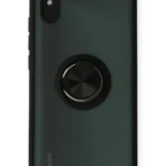 Uray store Xiaomi Redmi 9A Kılıf Montreal Yüzüklü Silikon Kapak - Siyah