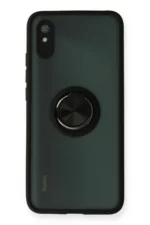 Uray store Xiaomi Redmi 9A Kılıf Montreal Yüzüklü Silikon Kapak - Siyah