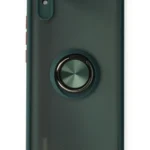 Uray store Xiaomi Redmi 9A Kılıf Montreal Yüzüklü Silikon Kapak - Yeşil