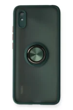 Uray store Xiaomi Redmi 9A Kılıf Montreal Yüzüklü Silikon Kapak - Yeşil
