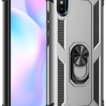 Uray store Xiaomi Redmi 9A Kılıf Sofya Yüzüklü Silikon Kapak - Gümüş