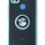 Uray store Xiaomi Redmi 9C Kılıf Montreal Yüzüklü Silikon Kapak - Buz Mavi